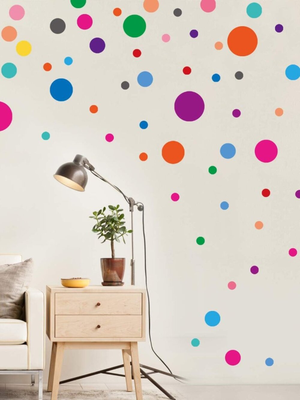 Wall Stickers for Bedroom Living Room, Polka Dot Wall Decals for Kids Boys and G